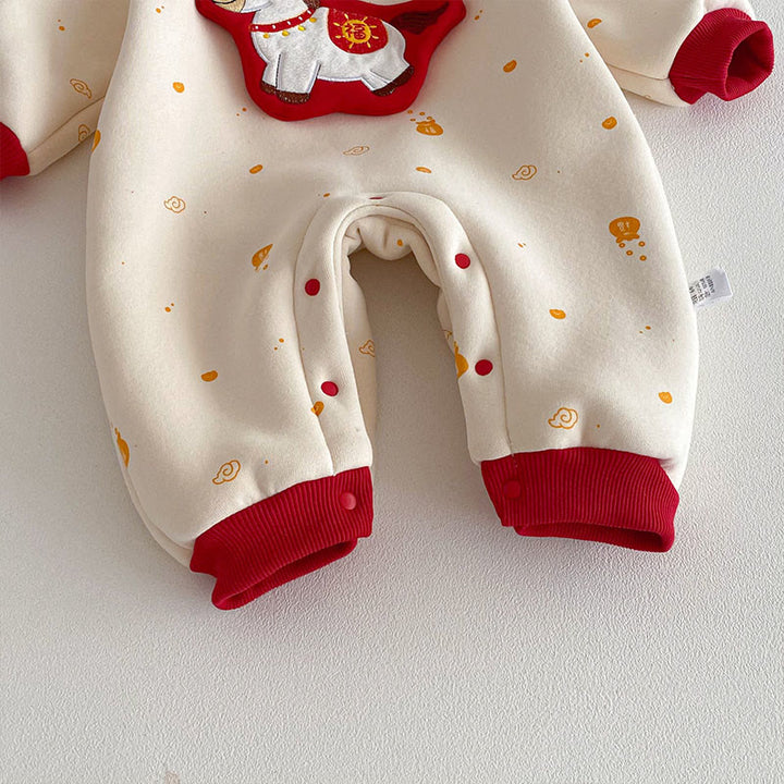 Tutina intera a maniche lunghe in cotone per neonato e bambina, motivo: Buddha Stones, modello: Anno del Cavallo Invernale - image 9