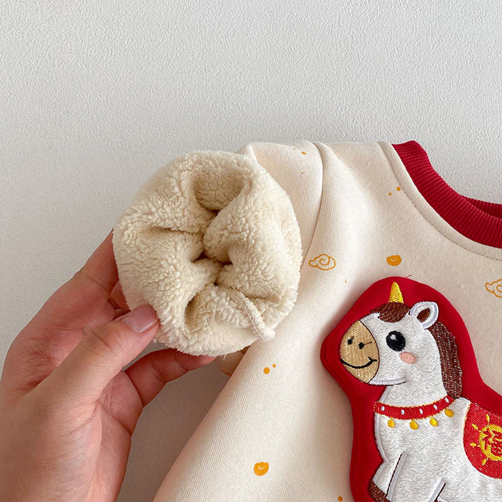 Tutina intera a maniche lunghe in cotone per neonato e bambina, motivo: Buddha Stones, modello: Anno del Cavallo Invernale - image 7