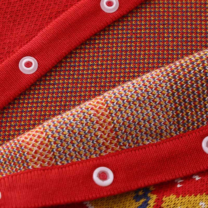 Tutina intera in maglia a maniche lunghe in cotone per neonato e bambina, motivo drago rosso, autunno inverno, Buddha Stones - image 7