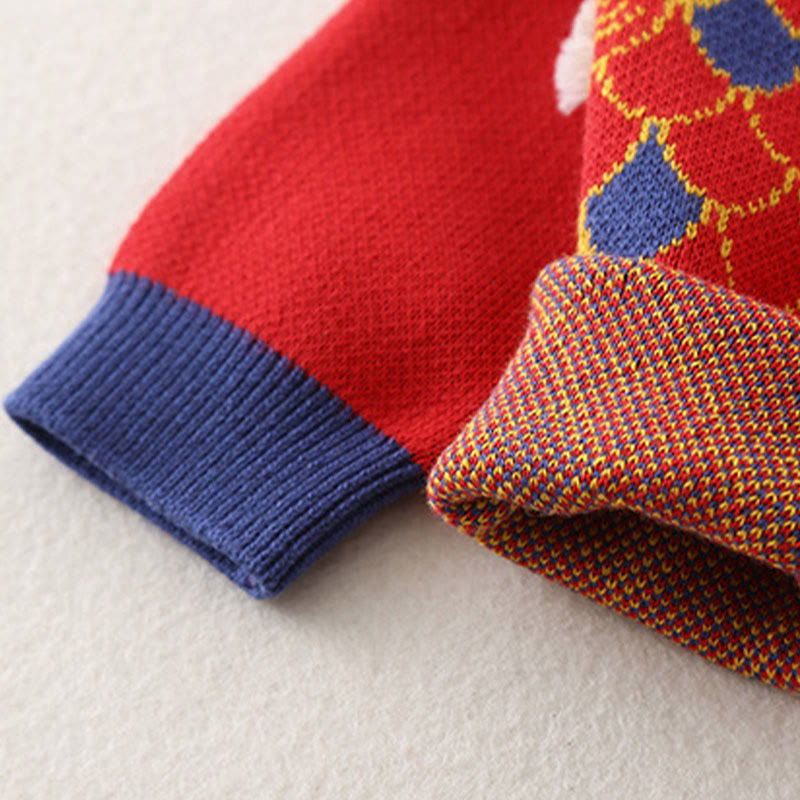 Tutina intera in maglia a maniche lunghe in cotone per neonato e bambina, motivo drago rosso, autunno inverno, Buddha Stones - image 8