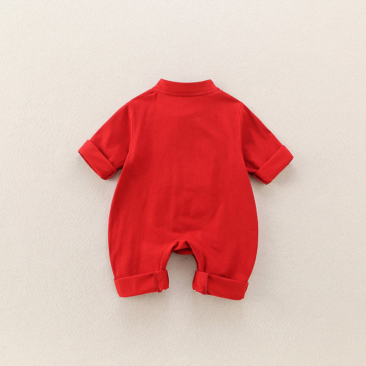 Tutina intera a maniche lunghe in cotone per bambina con motivo a farfalla rossa, primavera e autunno, motivo Buddha Stones - image 2