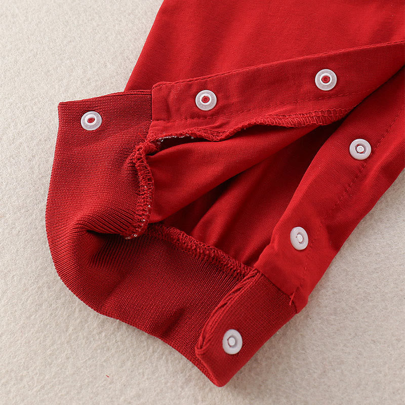 Tutina intera a maniche lunghe in cotone per neonata, motivo: Buddha Stones, primavera/autunno, rossa, carina, motivo: pony, anno del cavallo - image 7