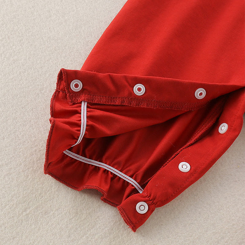 Tutina intera a maniche lunghe in cotone per neonata con motivo a fragole rosse e Buddha Stones, primavera-autunno - image 6