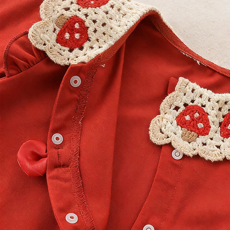 Tutina intera a maniche lunghe in cotone per neonata con motivo a fragole rosse e Buddha Stones, primavera-autunno - image 5