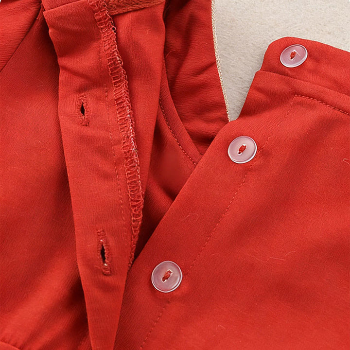 Tutina intera a maniche lunghe in cotone per bambina con motivo a coniglio rosso, motivo Buddha Stones, primavera-autunno - image 6