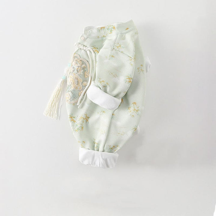 Tutina intera a maniche lunghe in cotone per neonata con motivo Buddha Stones, primavera/autunno, fiori di bambù - image 4