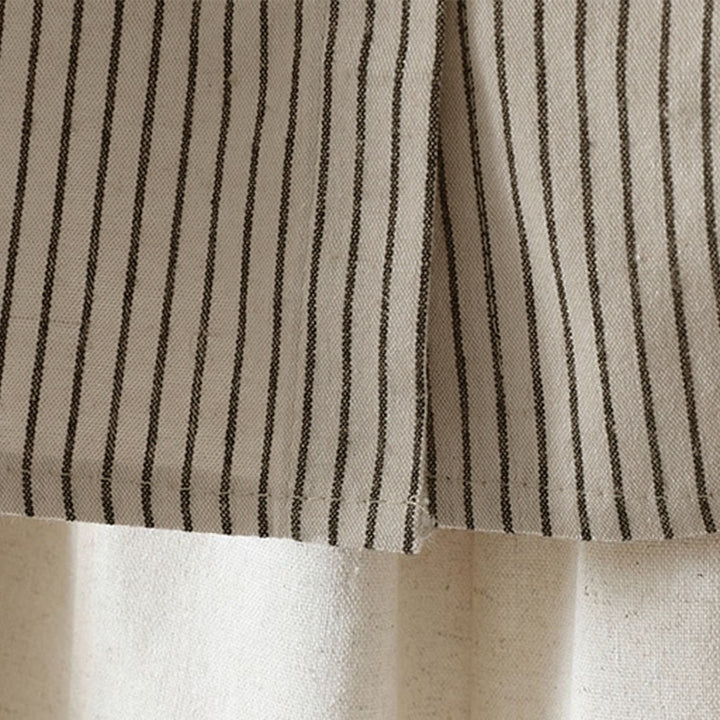 Camicia da donna a maniche lunghe con colletto rialzato, bottoni e tasca, motivo a righe autunnali Buddha Stones - image 11