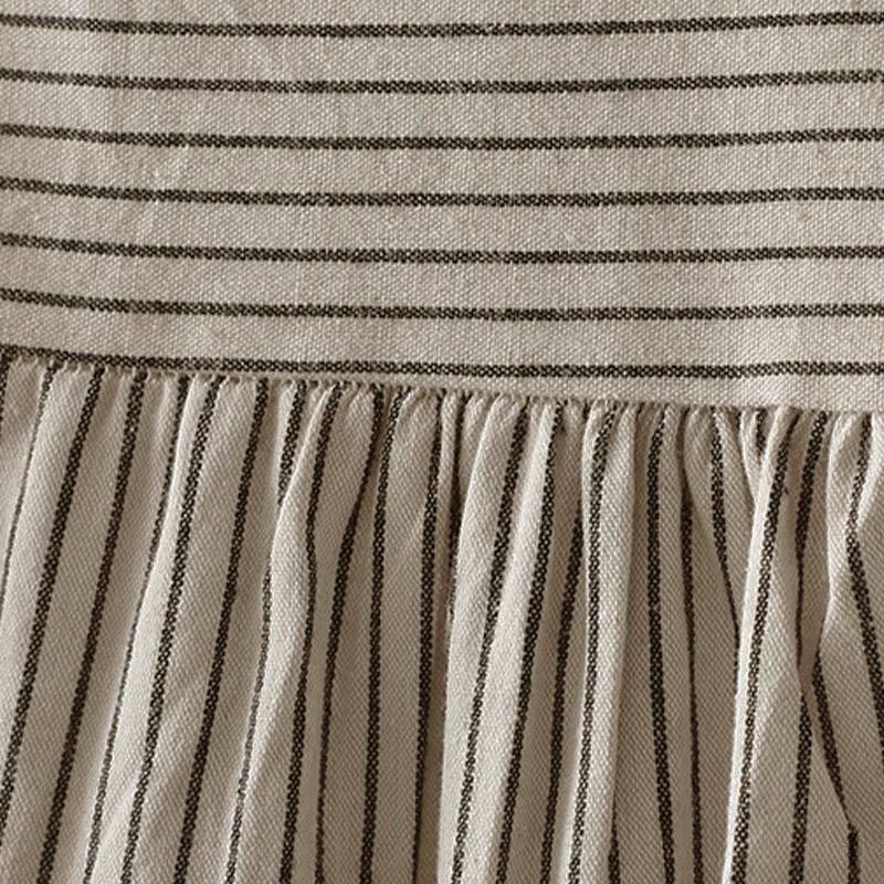 Camicia da donna a maniche lunghe con colletto rialzato, bottoni e tasca, motivo a righe autunnali Buddha Stones - image 10