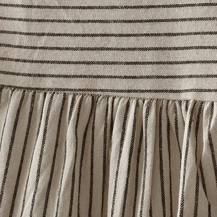 Camicia da donna a maniche lunghe con colletto rialzato, bottoni e tasca, motivo a righe autunnali Buddha Stones - image 10