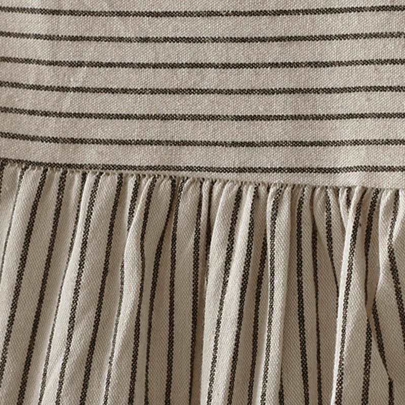 Camicia da donna a maniche lunghe con colletto rialzato, bottoni e tasca, motivo a righe autunnali Buddha Stones - image 10