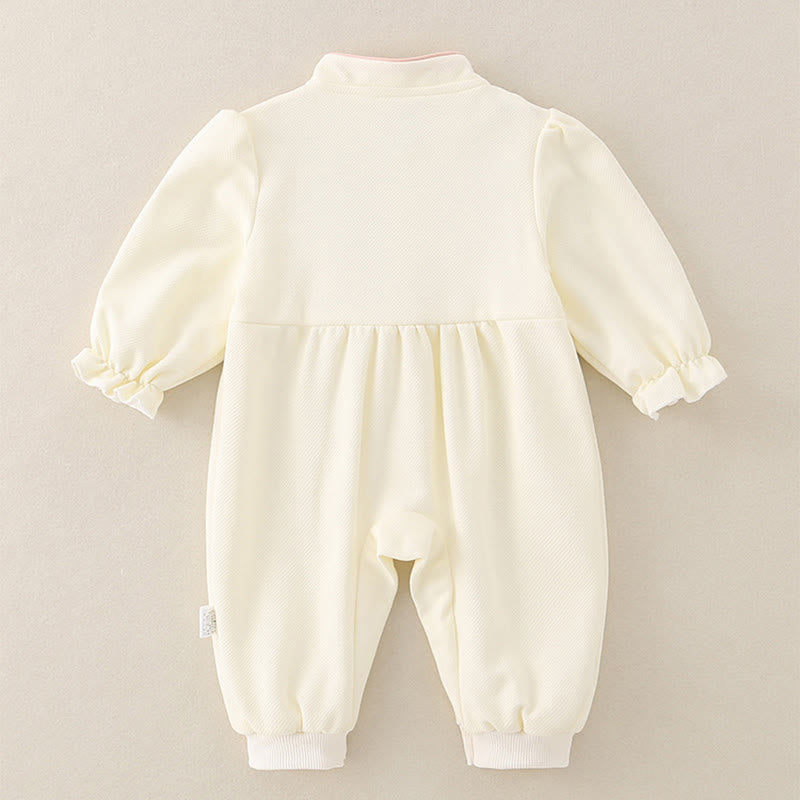 Tutina intera a maniche lunghe in cotone per bambina con design a padiglione, primavera-autunno, motivo Buddha Stones - image 1