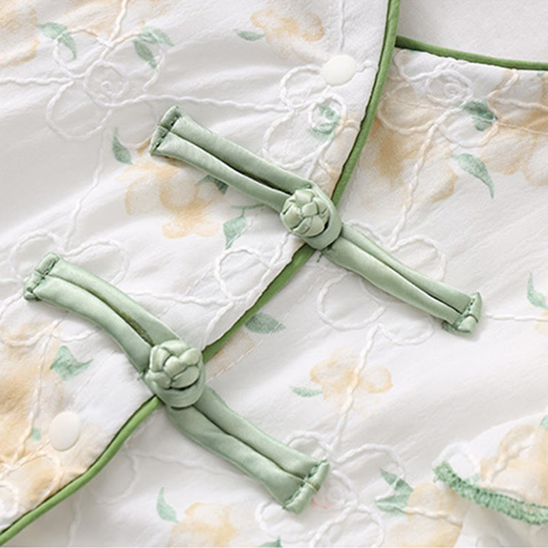 Tutina intera in cotone a maniche lunghe per bambina, con scollo a V, motivo: Buddha Stones, primavera/autunno, fiori giallo chiaro - image 7