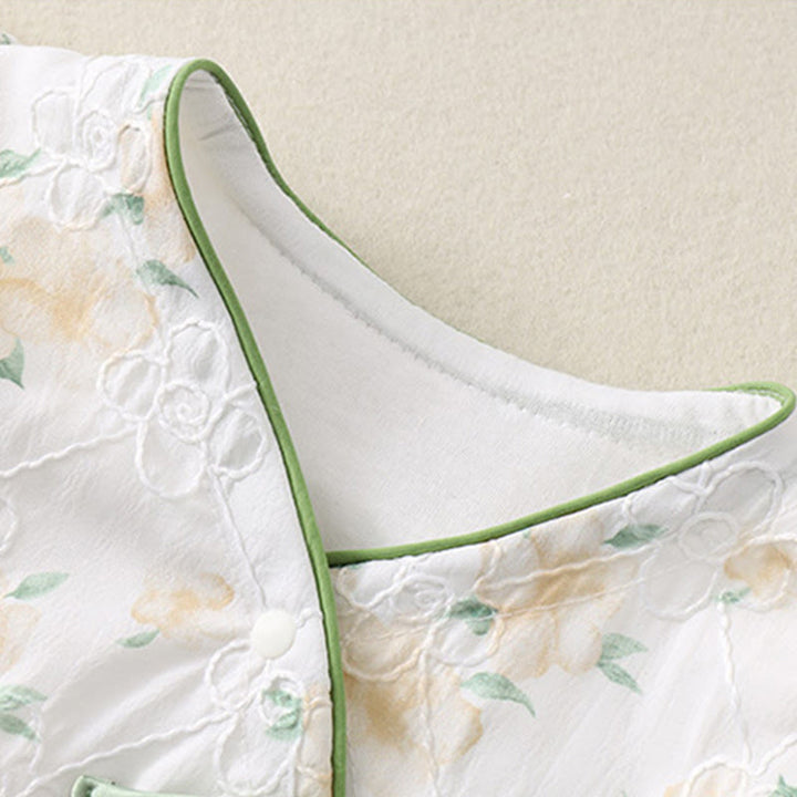 Tutina intera in cotone a maniche lunghe per bambina, con scollo a V, motivo: Buddha Stones, primavera/autunno, fiori giallo chiaro - image 14