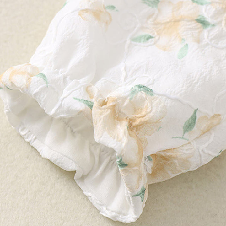 Tutina intera in cotone a maniche lunghe per bambina, con scollo a V, motivo: Buddha Stones, primavera/autunno, fiori giallo chiaro - image 13