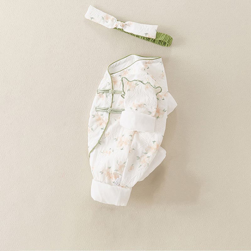 Tutina intera in cotone a maniche lunghe per bambina, con scollo a V, motivo: Buddha Stones, primavera/autunno, fiori giallo chiaro - image 15