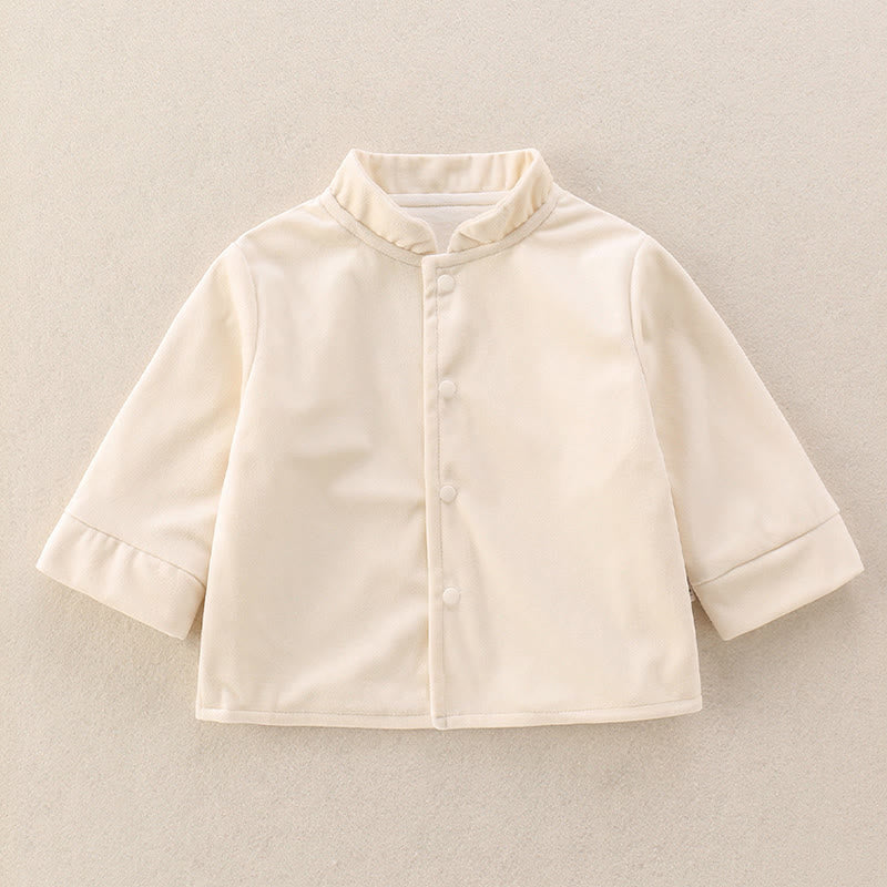 Set di abiti da bambino in cotone con maniche lunghe, giacca, pantaloni con elastico in vita e motivo a montagne invernali Buddha Stones, 3 pezzi - image 4