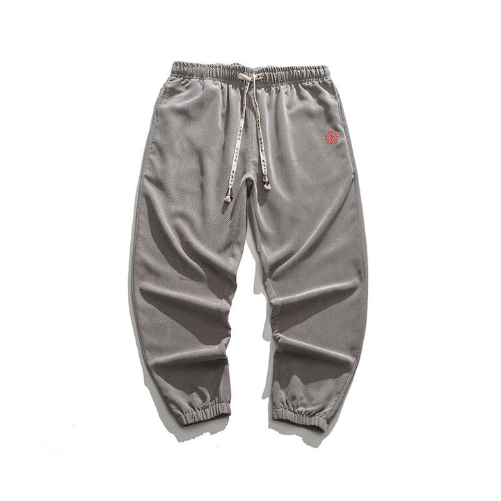 Pantaloni harem da uomo in velluto a coste con ricamo Buddha Stones Fall Plain con tasche - image 23