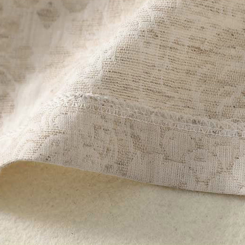 Camicia da donna in cotone e lino a maniche lunghe con motivo testurizzato e bottoni a Buddha Stones - image 8