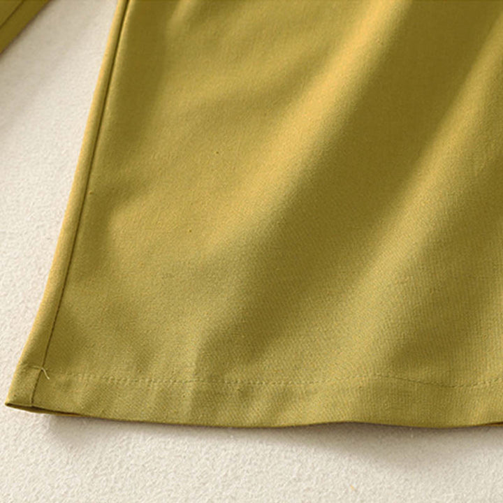 Pantaloni larghi in cotone con tasche e elastico in vita con ricamo Buddha Stones da donna - image 15