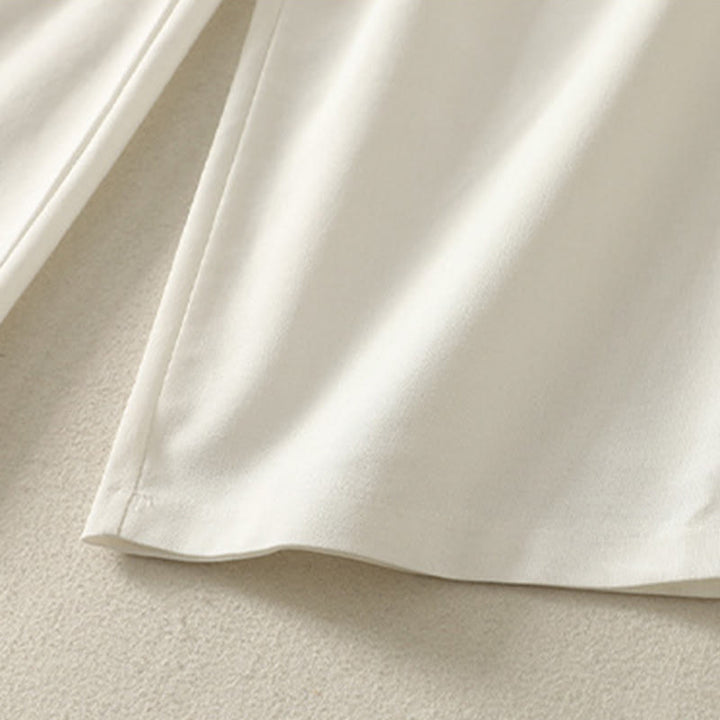 Pantaloni larghi in cotone con tasche e elastico in vita con ricamo Buddha Stones da donna - image 10
