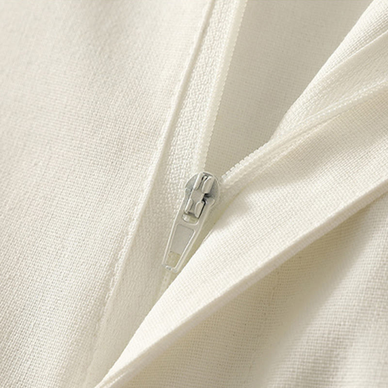 Pantaloni larghi in cotone con tasche e elastico in vita con ricamo Buddha Stones da donna - image 7