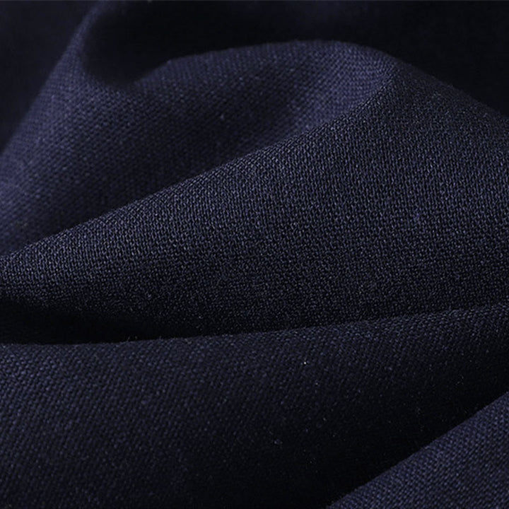 Pantaloni larghi in cotone con tasche e elastico in vita con ricamo Buddha Stones da donna - image 19
