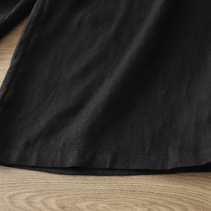 Pantaloni larghi in cotone con tasche e cerniera, tinta unita, da donna, modello Buddha Stones, per l'autunno e il pendolarismo - image 20