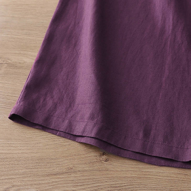 Pantaloni larghi in cotone con tasche e cerniera, tinta unita, da donna, modello Buddha Stones, per l'autunno e il pendolarismo - image 34