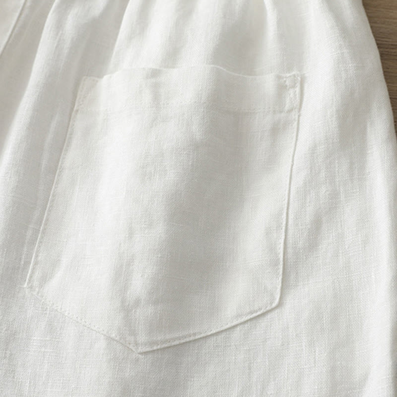 Pantaloni larghi in cotone con tasche e cerniera, tinta unita, da donna, modello Buddha Stones, per l'autunno e il pendolarismo - image 14