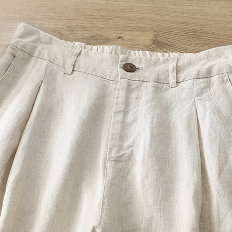 Pantaloni larghi in cotone con tasche e cerniera, tinta unita, da donna, modello Buddha Stones, per l'autunno e il pendolarismo - image 36