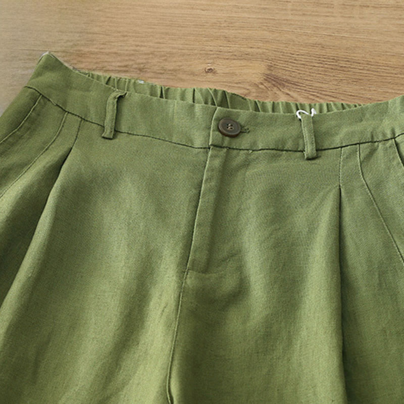 Pantaloni larghi in cotone con tasche e cerniera, tinta unita, da donna, modello Buddha Stones, per l'autunno e il pendolarismo - image 23