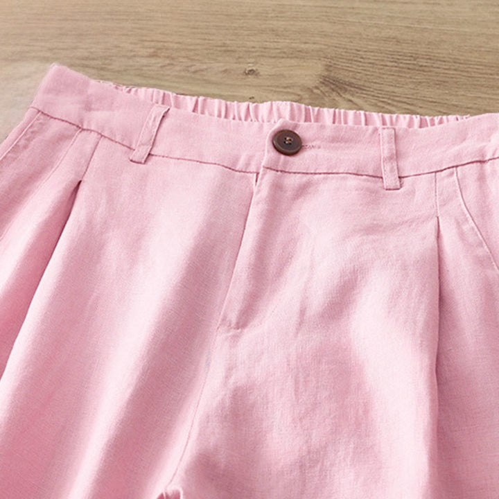 Pantaloni larghi in cotone con tasche e cerniera, tinta unita, da donna, modello Buddha Stones, per l'autunno e il pendolarismo - image 28