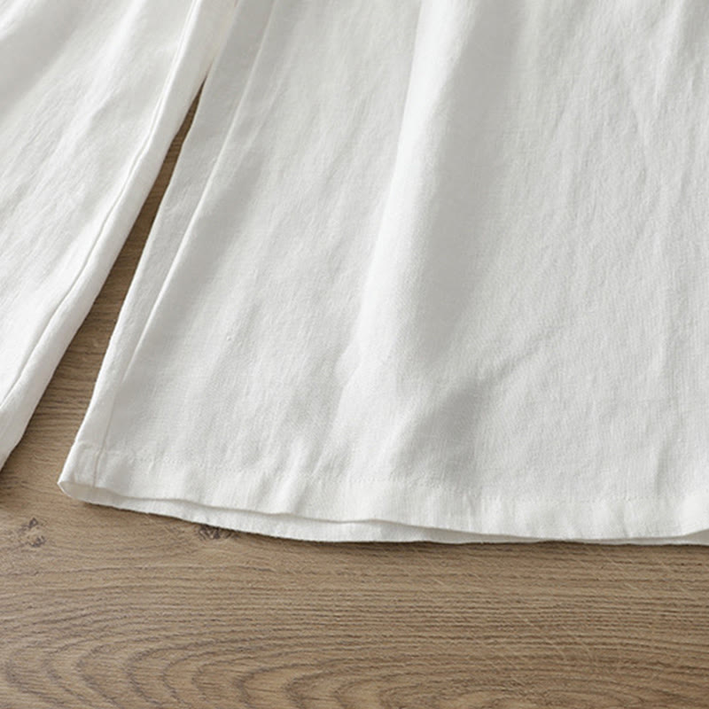 Pantaloni larghi in cotone con tasche e cerniera, tinta unita, da donna, modello Buddha Stones, per l'autunno e il pendolarismo - image 15