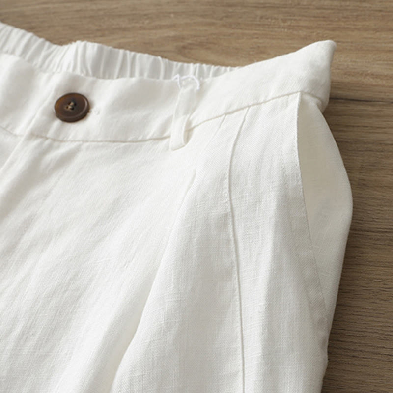 Pantaloni larghi in cotone con tasche e cerniera, tinta unita, da donna, modello Buddha Stones, per l'autunno e il pendolarismo - image 11