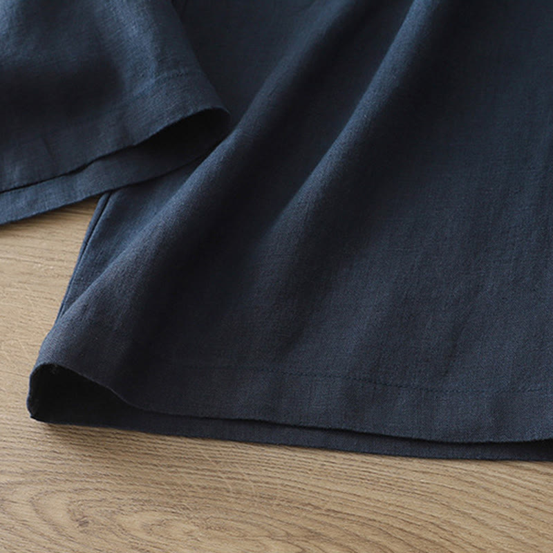 Pantaloni larghi in cotone con tasche e cerniera, tinta unita, da donna, modello Buddha Stones, per l'autunno e il pendolarismo - image 3