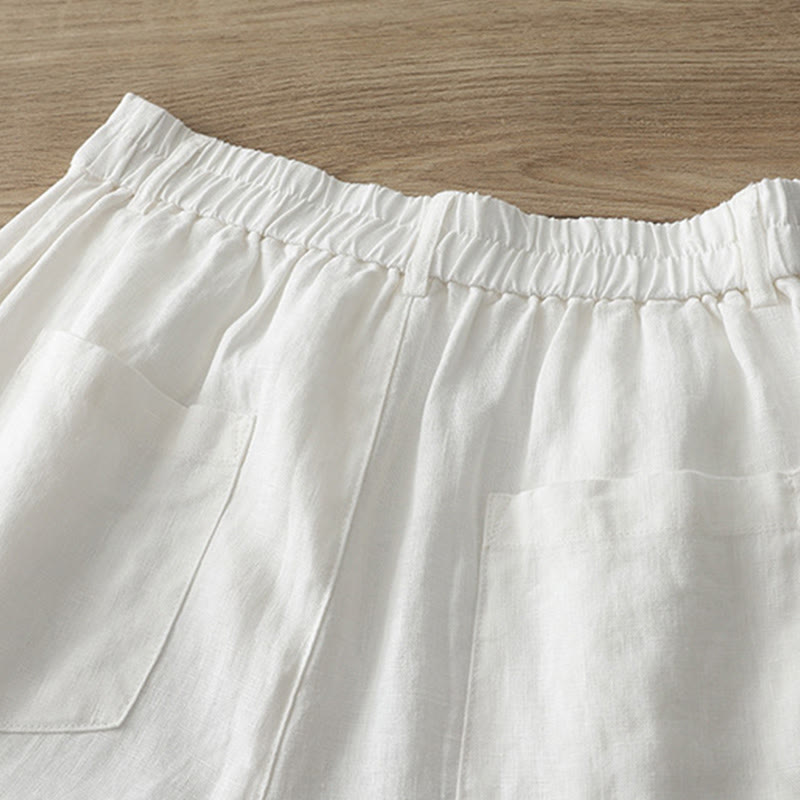 Pantaloni larghi in cotone con tasche e cerniera, tinta unita, da donna, modello Buddha Stones, per l'autunno e il pendolarismo - image 9