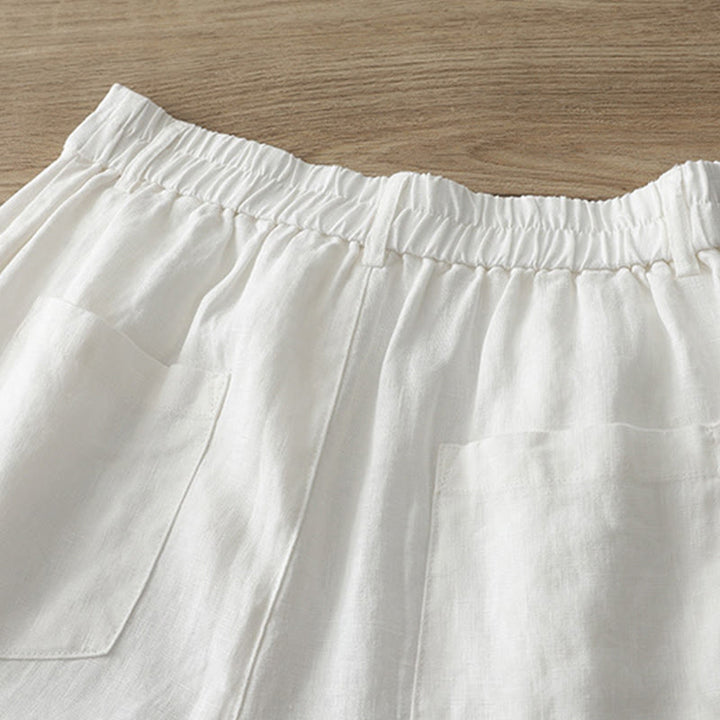 Pantaloni larghi in cotone con tasche e cerniera, tinta unita, da donna, modello Buddha Stones, per l'autunno e il pendolarismo - image 9