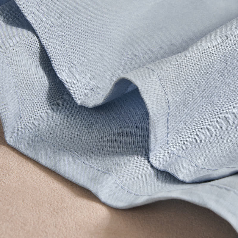 Abito midi da donna in cotone con maniche a tre quarti, tasche e bottoni in tinta unita, motivo Buddha Stones Fall - image 4