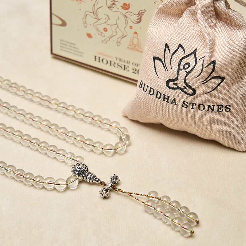 Buddha Stones Vajra Charm Liuli 108 Perle Potere Spirituale Forza Mala - image 6