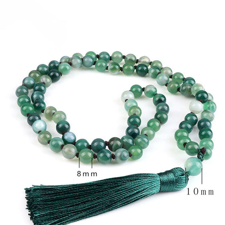 Braccialetto di protezione con Buddha Stones e nappa di malachite - image 6