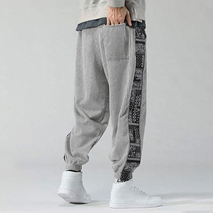 Pantaloni da uomo in velluto a coste con tasche, gamba dritta, lunghezza caviglia, motivo paisley, modello Buddha Stones Fall Solid - image 16