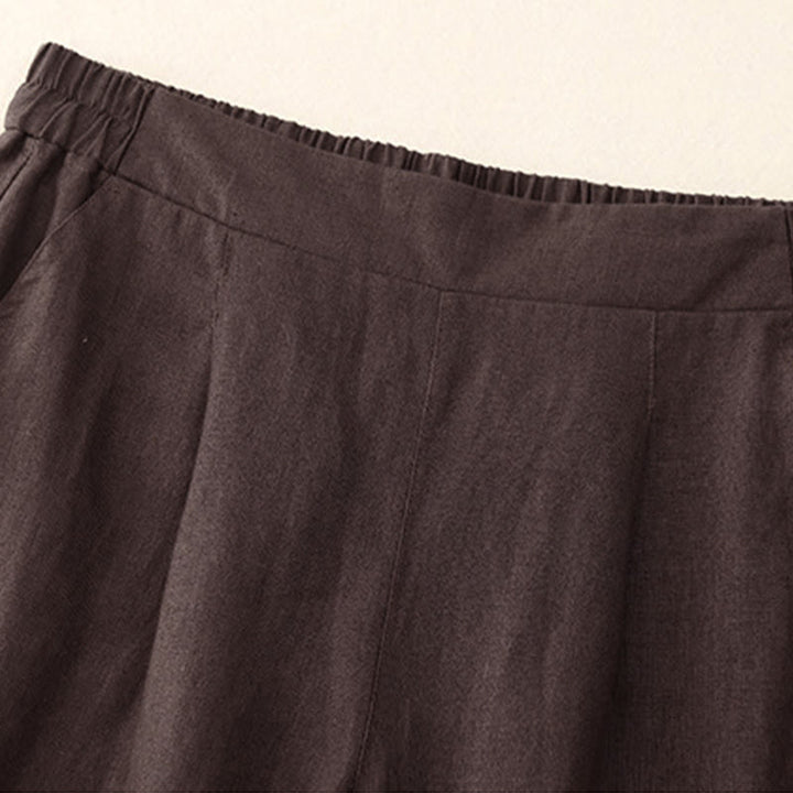 Pantaloni da donna Buddha Stones, semplici e primaverili, in cotone, lunghezza 7-8, con tasche - image 1