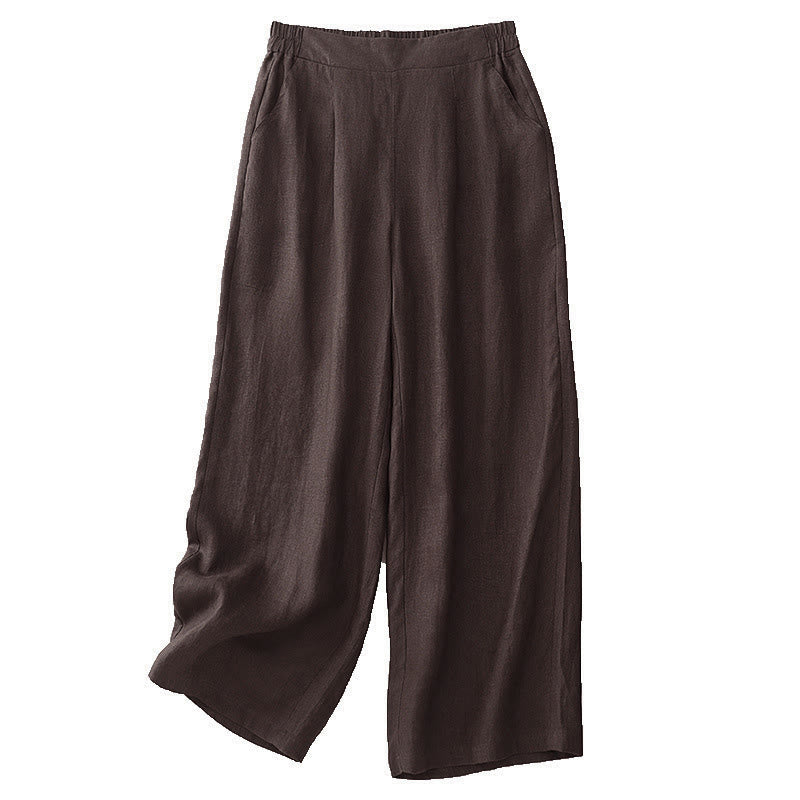 Pantaloni da donna Buddha Stones, semplici e primaverili, in cotone, lunghezza 7-8, con tasche - image 5