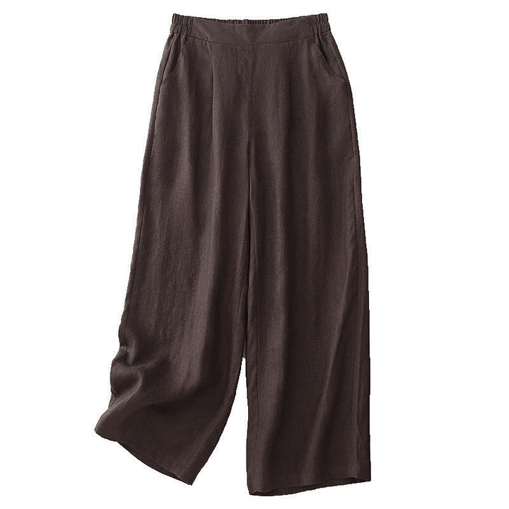 Pantaloni da donna Buddha Stones, semplici e primaverili, in cotone, lunghezza 7-8, con tasche - image 5