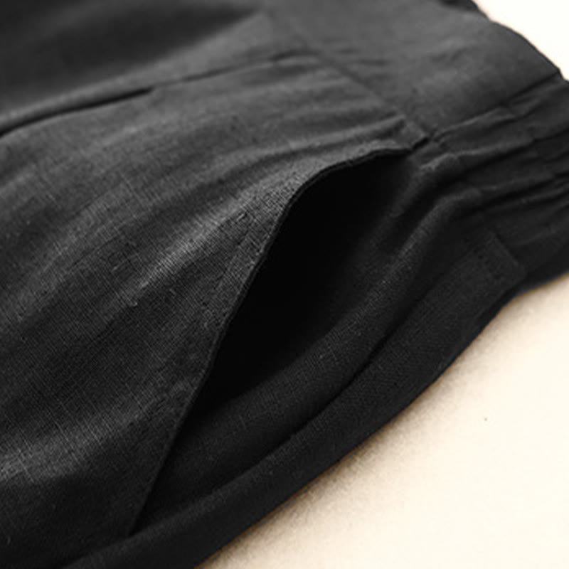 Pantaloni da donna Buddha Stones, semplici e primaverili, in cotone, lunghezza 7-8, con tasche - image 8