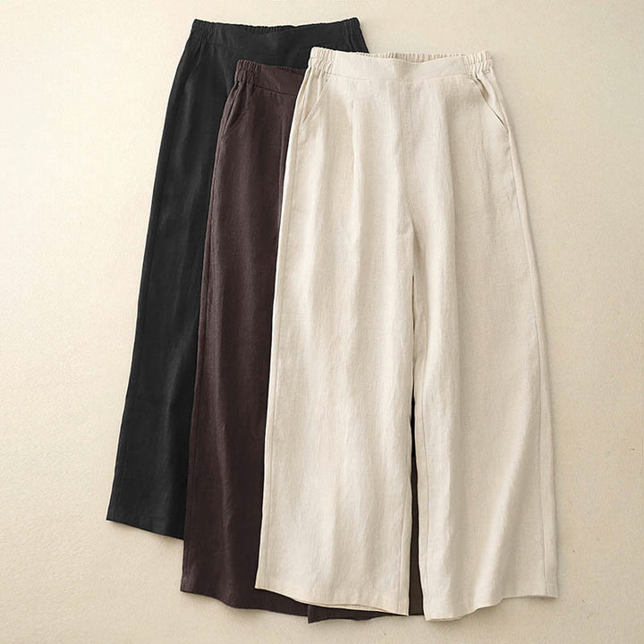Pantaloni da donna Buddha Stones, semplici e primaverili, in cotone, lunghezza 7-8, con tasche - image 20