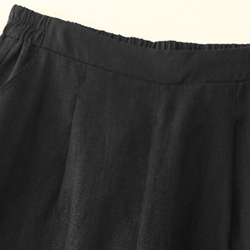 Pantaloni da donna Buddha Stones, semplici e primaverili, in cotone, lunghezza 7-8, con tasche - image 7