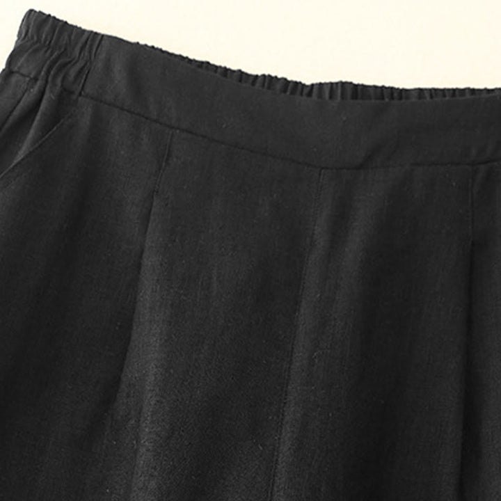 Pantaloni da donna Buddha Stones, semplici e primaverili, in cotone, lunghezza 7-8, con tasche - image 7