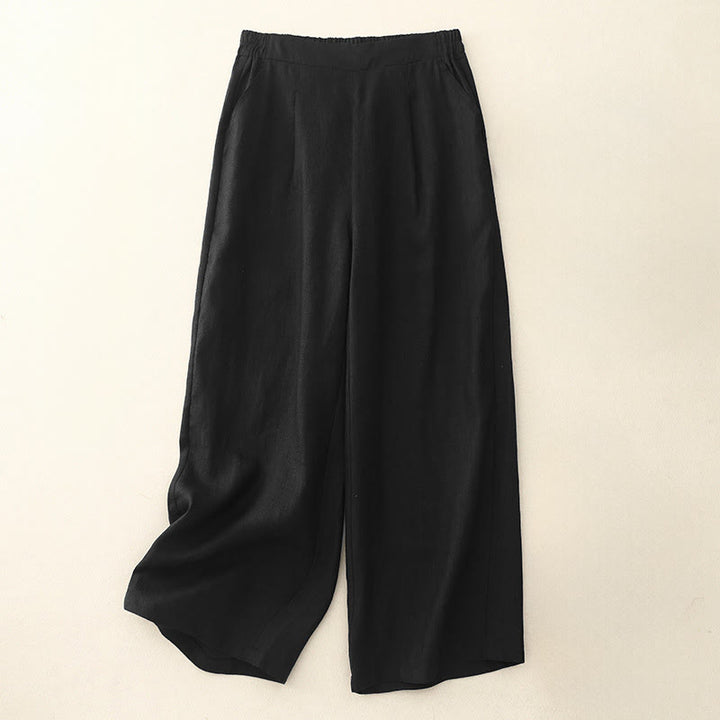 Pantaloni da donna Buddha Stones, semplici e primaverili, in cotone, lunghezza 7-8, con tasche - Nero - US12, UK/AU16, EU44 (2XL) - image 6