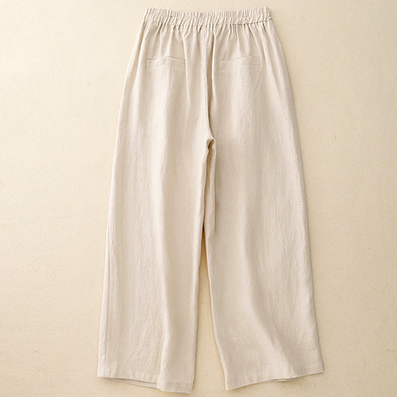 Pantaloni da donna Buddha Stones, semplici e primaverili, in cotone, lunghezza 7-8, con tasche - image 12